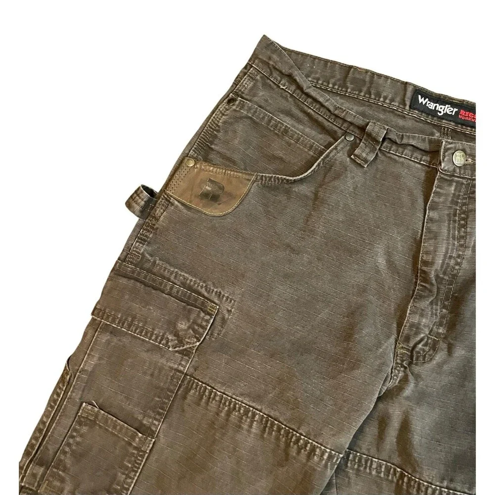 Vintage Wrangler Riggs Workwear Mocha Brown Carpenter Pants Size 36x32 USA - Picture 5 of 8